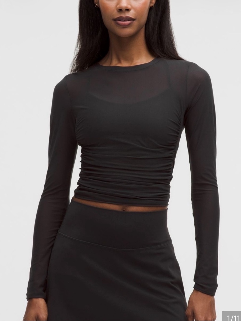 Lululemon Mesh Ruched Long Sleeve Top